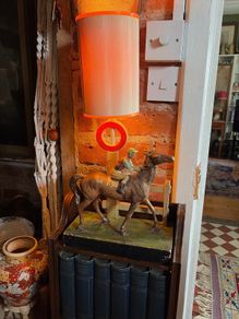 Rare 1920s Horse Racing Lamp