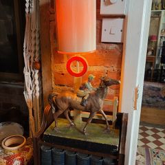 Rare 1920s Horse Racing Lamp