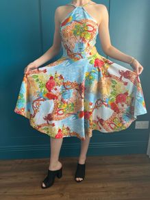 Multicoloured swing dress. Size S