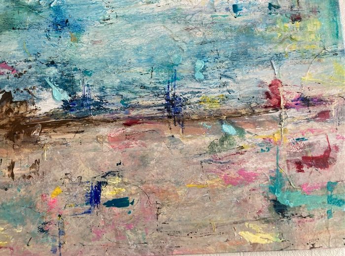 Original Seascape Painting Brittas bay beach Wicklow inspired Original Beachscape in Abstract