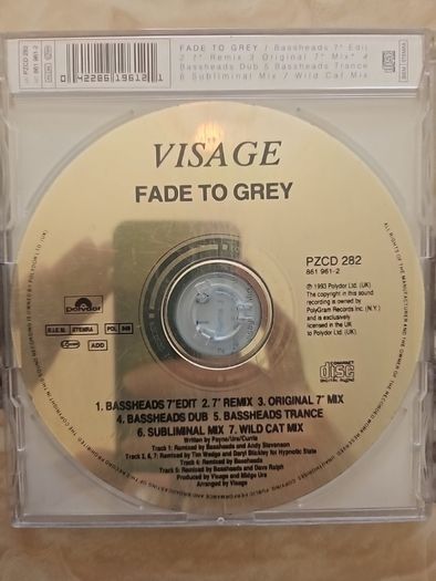 Visage CD - Fade To Grey (Bassheads 93 Remix)