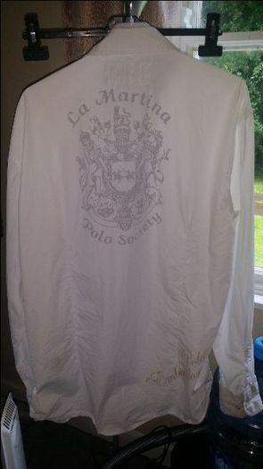 Genuine La Martina white sports embroidered shirt size XXL