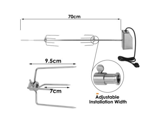 BRAND NEW Professional Barbecue with Motor Stainless steel grill skewer set suitable for Weber Spirit gas grill Spirit 200/300 series