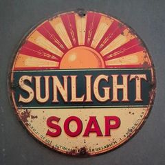 Vintage Style Metal Sign. Sunlight soap.