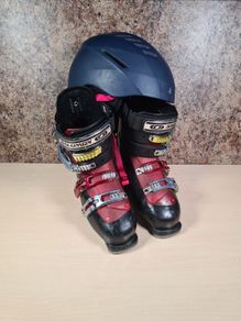 SALOMON CF 7.0 performance ski boots Size UK 8 EU 42 + helmet