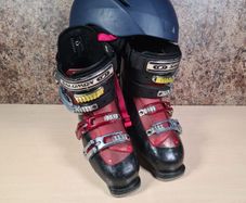 SALOMON CF 7.0 performance ski boots Size UK 8 EU 42 + helmet
