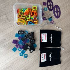 Large Magnetic Tiles Building Set with Cars and Accessories