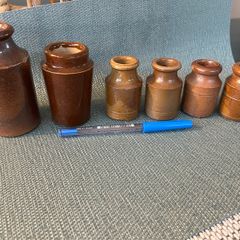 6 Stoneware Pots 1890s