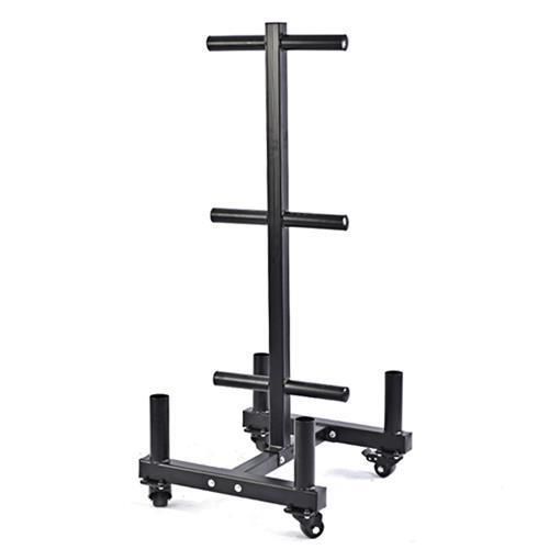 Weight plate storage tree with wheels