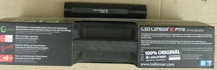 LED Lenser P17R Rechargeable Torch and Spare Battery