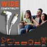 1m TV Aerial Cable with Right Angle Plug Adapter - Coaxial Satellite Cable, TV Antenna AV Lead Male to Male, RF Connector Coax Extension Gold for FreeView Image 2