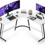 MASSIVE SALE  L Shaped Desk, 130 cm Computer Corner Desk, Gaming Desk with Monitor Stand, Home Office Study Writing Workstation, Space-Saving (FREE SHIPPING) Image 6