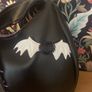 Handmade witch shoulder bag black and lilac Image 5