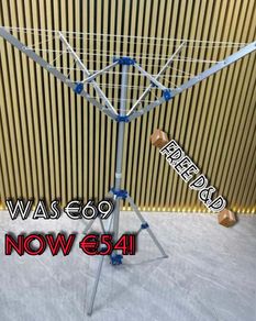 NEW SALE | Rotary Washing Line Foldable | 4 Arms 16M Large Drying Area | Free Standing Aluminium Camping Clothes Airer