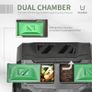 Garden Compost Bin Dual Tumbler Rotating Outdoor Composter with Sliding Doors Image 4