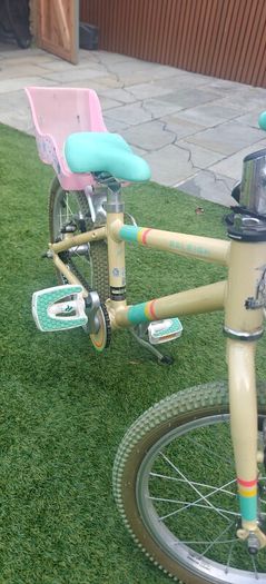 Raleigh Pop 16-inch Kids' Bike in the Cream/Teal