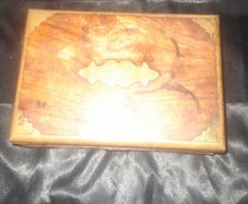 A Beautiful Old Brass and Wooden Jewellery Storage Box