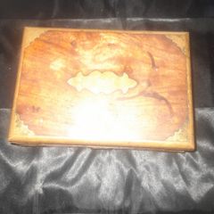 A Beautiful Old Brass and Wooden Jewellery Storage Box