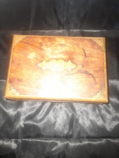 A Beautiful Old Brass and Wooden Jewellery Storage Box