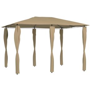 Gazebo with Sidewall 3x4x2.6 m Taupe 160 g/sq. meter