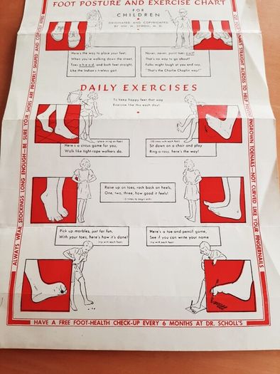 Dr Scholl children's chart 1960s