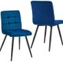 Set Of 2 x Cubana Velvet Upholstered Kitchen Dining Chair with Strong Black Metal Legs Living Room Bedroom Chair (FREE POSTAGE) Image 7