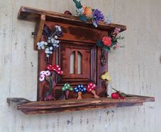 Rustic Fairy Door Floating Shelf