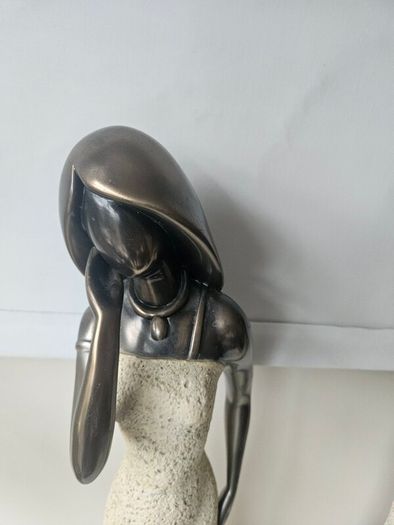 2 X Figurines  "lady Serenity" Ornaments LARGE From The Juliana Stone Featuring A Bronze And Stone Effect Finish.  Dimensions 62cm Heigh (25inches) X 22cm  Wide At Base.