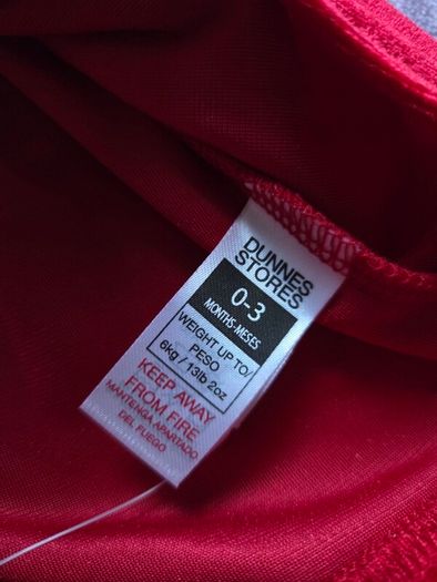0-3m, With Tags Red Velour Dress with Collar