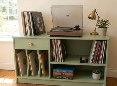 Sage Green Record Player Stand