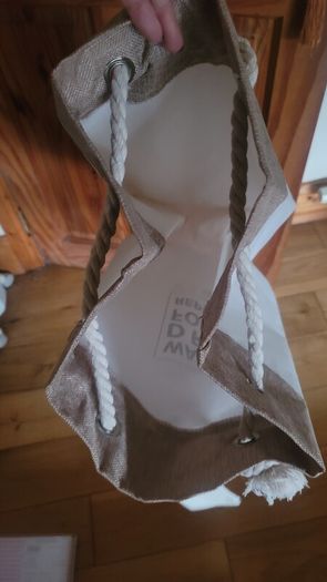 Canvas Laundry Bag with Wash Dry Fold Logo