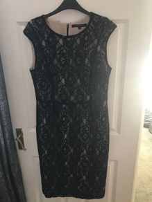 french connection navy midi dress