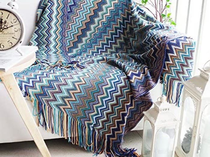 Bohemian Style Sofa Throws Warm Thick Armchair Cover Soft Blanket, 130 cm x 160 cm (MULTIPLE COLOURS)