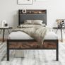 3ft Single Bed Frame with Storage Headboard,Heavy Duty Metal Upholstered Platform Bed Frame,Mattress Foundation/Strong Steel Slat Support/Under-bed Storage/Easy Assembly Image 10