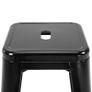 Set of 4 Stackable Bar Stools Tall Industrial Bar Chairs with Footrest Seat Height 76 cm, Metal Frame, Retro Style, for Dining Room, Balcony, Bistro or Bar, Black Image 5