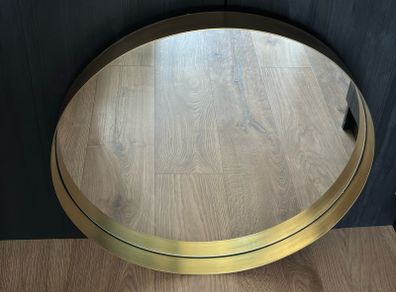 Large round wall mirror - brushed brass