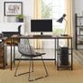 _Desk, Computer Desk, PC Table, Office Desk, with 2 Shelves on the Right or Left Side for Office, Bedroom, Steel Frame, 140 x 60 x 75 cm, Vintage Brown/Black Image 2