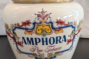 Zenith Gouda 1749 Amphora Pipe Tobacco Jar Humidor Brass Lid Holland c1950