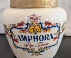 Zenith Gouda 1749 Amphora Pipe Tobacco Jar Humidor Brass Lid Holland c1950