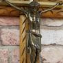Large Carved Wooden Crucifix Wall Cross Image 2