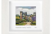 Malahide Castle, Dublin, STOCKING FILLER, mini framed print by artist Helen Mathews