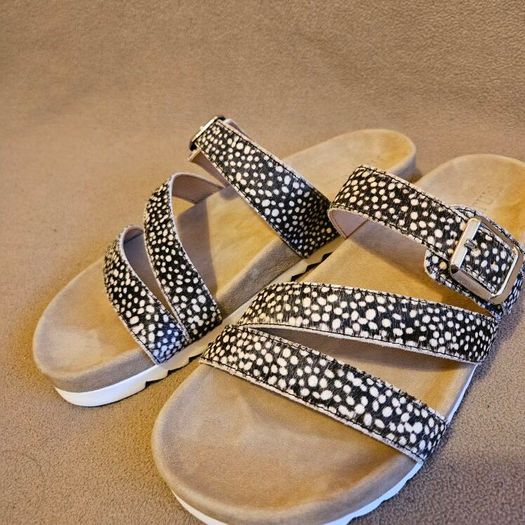 Maruti Bijou Hairon 66.1510.01 Pixel black leatger sandals new & boxed size UK 6.5 EU 40