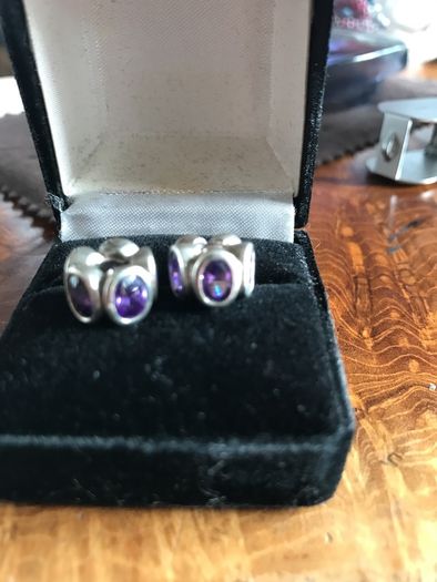Pandora silver purple ovalites
