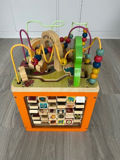 B. toys Zany Zoo Wooden Activity Cube Assortment