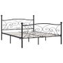Bed Frame with Slatted Base Black Metal 180x200 cm Image 4