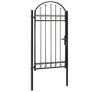 Fence  Gate with Arched Top Steel 100x250 cm Black Image 2