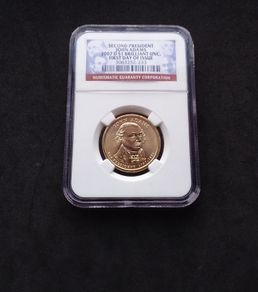 United States : 2007 Presidential Dollar , John Adams , Brilliant Uncirculated , First Day of Issue