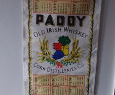 Vintage Cork Distilleries Co. " Paddy Old Irish Whiskey ", 1988 Wall Hanging Calender