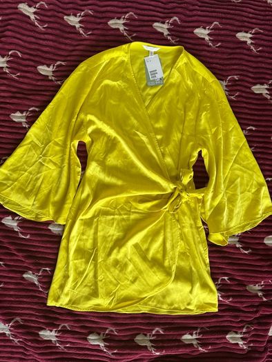 Satin wrap dress H&M
