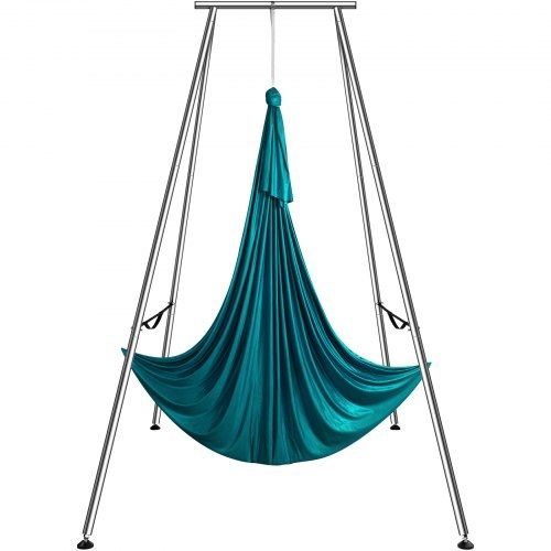 Aerial Yoga Frame & Yoga Hammock, 9.67 ft Height Professional Yoga Swing Stand Comes with 6.6 Yards Aerial Hammock, Max 551.15 lbs Load Capacity Yoga Rig for Indoor Outdoor Aerial Yoga, Green